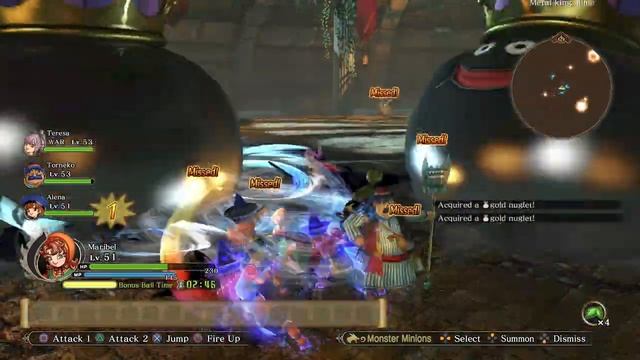 Dragon Quest Heroes II - Farming EXP in Metal King Slime Dungeon With Bonus Ball смотреть онлайн