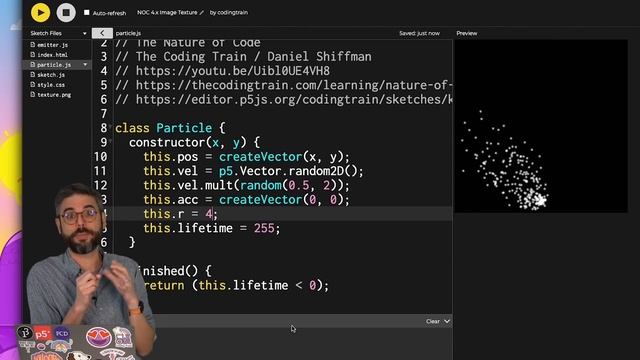 4.4: Particle Systems with Image Textures - The Nature of Code смотреть онлайн