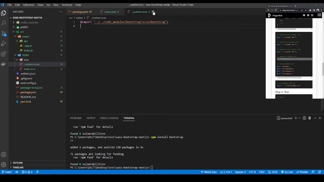 How to set up bootstrap5 sass with NextJS смотреть онлайн