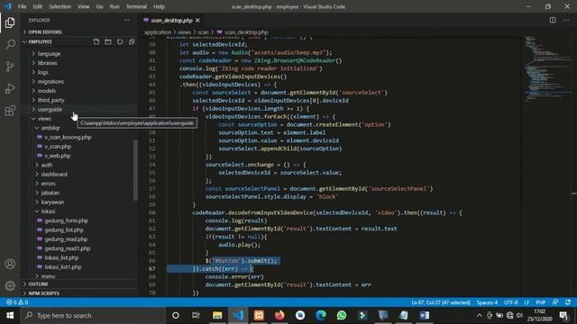 jQuery & json in Employee Attendance system. смотреть онлайн