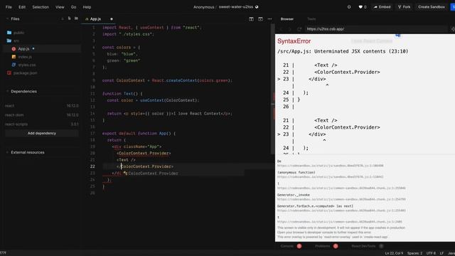 React: UseContext Hook смотреть онлайн