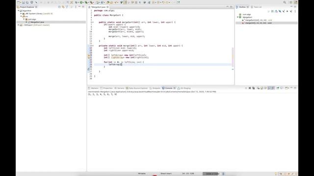 Merge Sort Algorithm Java implementation смотреть онлайн