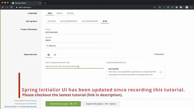 Spring Boot Project set up using Spring Initializr смотреть онлайн