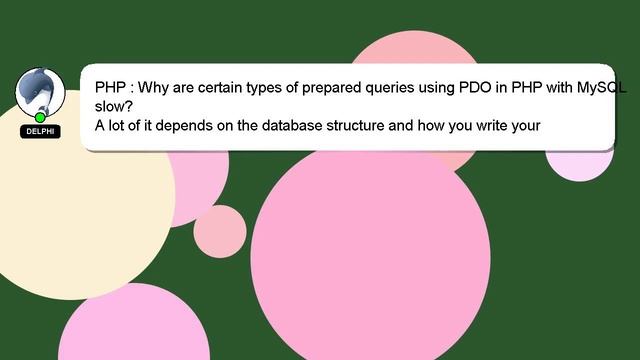 PHP : Why are certain types of prepared queries using PDO in PHP with MySQL slow? смотреть онлайн