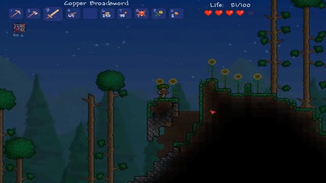 прохождение Terraria 4ina  (зомби и высота )