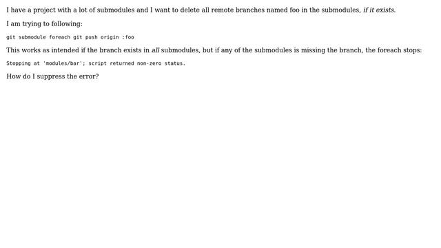 Unix & Linux: Remove branch from all submodules смотреть онлайн