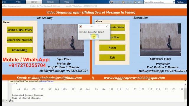 Matlab Code for Secret Key Based Video Steganography full Source Code смотреть онлайн