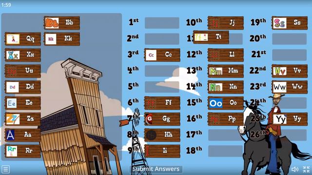 Inglés para niños. Alphabet and ordinal numbers. Video, online game and free downloadable worksheet смотреть онлайн