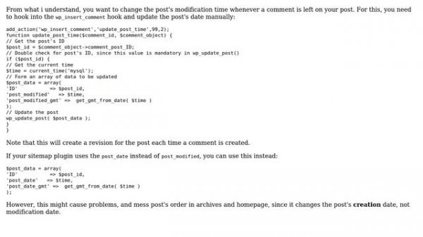Wordpress: Update post date on every new comment? (2 Solutions!!)