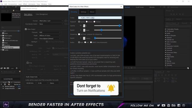 How to RENDER FASTER in After Effects CC 2018 with After Codecs! смотреть онлайн