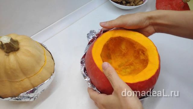 Целая тыква, запеченная в духовке с мясом и овощами - оригинальная подача смотреть онлайн