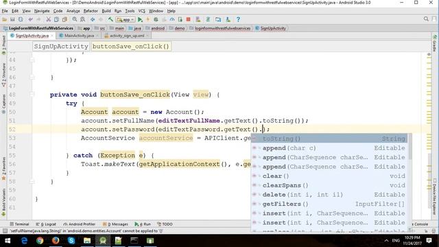 Login, SignUp and Change Profile Form with Restful Web Services in Android смотреть онлайн