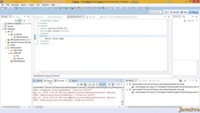 Java+Web (JSP/Servlets). Урок 4: Пять вариантов запуска WEB-приложения в Eclipse смотреть онлайн