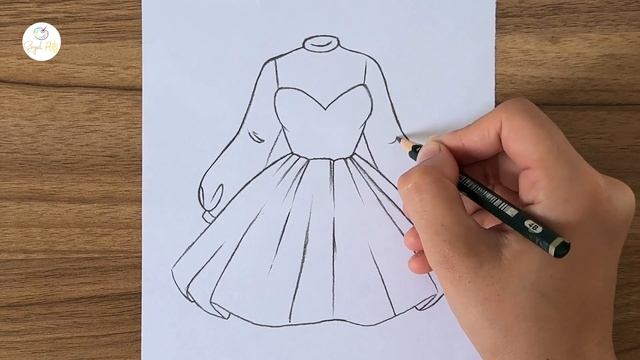 How to draw a beautiful girl dress || Easy drawing ideas for girls || Easy drawings step by step смотреть онлайн