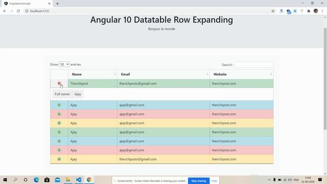 Angular 10 Datatable Row Expanding Teaser смотреть онлайн