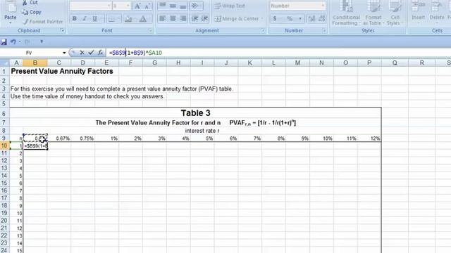 Excel PV Annuity Factor Table Formula смотреть онлайн