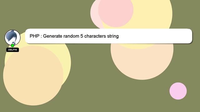 PHP : Generate random 5 characters string смотреть онлайн