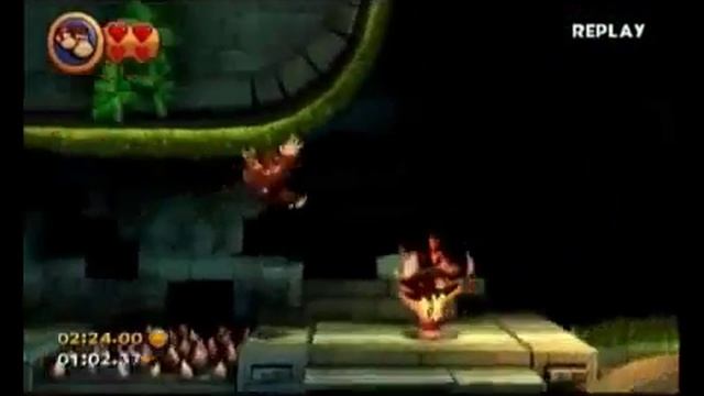 Donkey Kong Country Returns - 3-2 Button Bash - 2:00.17 (Shiny Gold Medal) смотреть онлайн