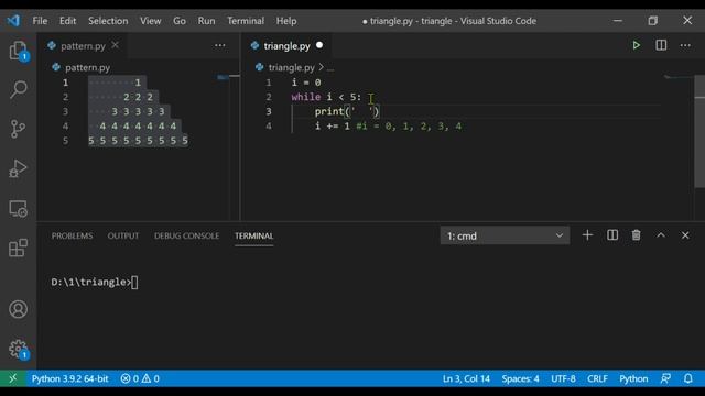 20 Python Pattern Program - Number Triangle/Pyramid without any pre-defined method using while loop смотреть онлайн