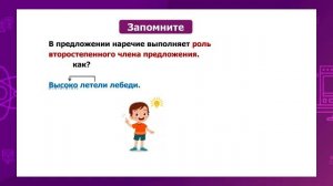 Русский язык. 3 класс. Наречие как часть речи. Роль наречия в предложении /02.04.2021/