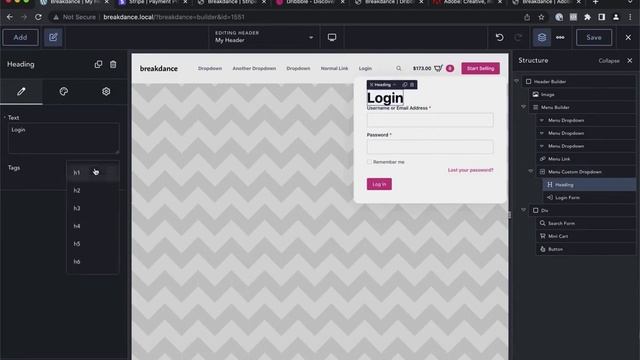Arrastrar y soltar encabezado y Mega Menú Builder Breakdance para WordPress смотреть онлайн