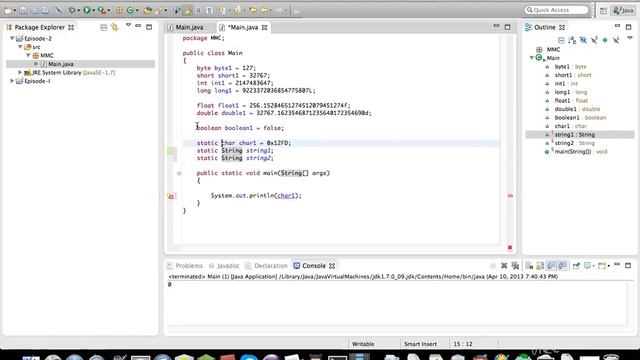 Java Tutorials: Episode 2 - Primitive Data Types and Strings смотреть онлайн