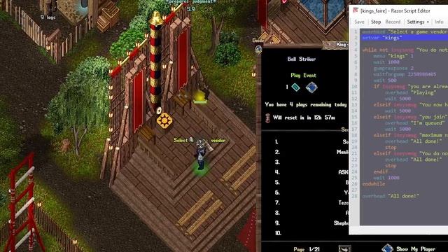 UO Outlands - 2021 Kings Faire helper scripts, buy tickets and play games смотреть онлайн