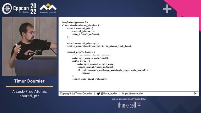 A Lock-Free Atomic Shared Pointer in Modern Cpp - Timur Doumler - CppCon 2022 смотреть онлайн