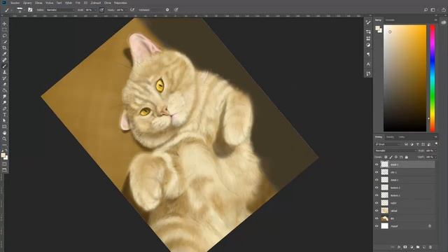 Photoshop - Digital Speed Painting of a Cat смотреть онлайн