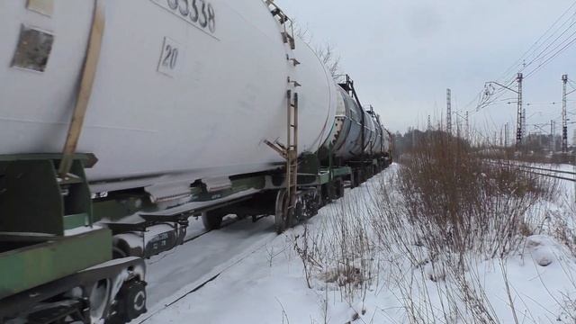 Тепловоз ЧМЭ3-2034 с составом из цистерн смотреть онлайн