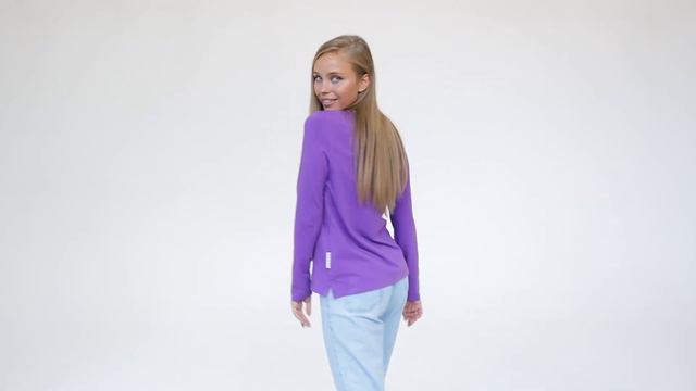 Фиолетовый женский лонгслив «Лисёнок Мо» смотреть онлайн