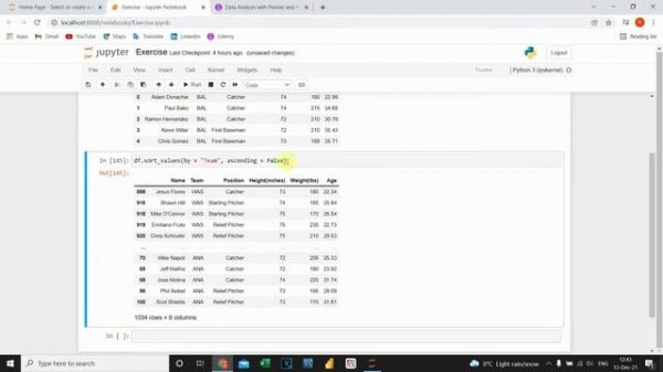 SORT Data in Python Pandas Table (DataFrame, Sort method)