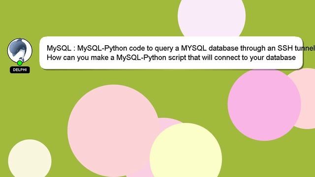 MySQL : MySQL-Python code to query a MYSQL database through an SSH tunnel смотреть онлайн