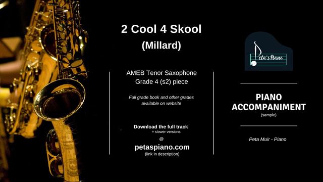 2 Cool 4 Skool (Millard) - Piano Accompaniment (sample) смотреть онлайн