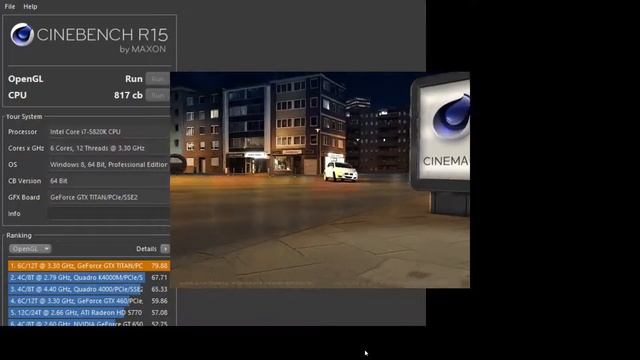 CINEBENCHR15.038 Asus GTX Titan смотреть онлайн