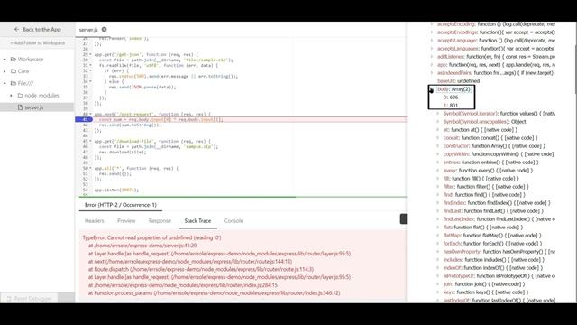 HTTP 500 Error in NodeJS | Cannot read the properties of undefined (reading '0') | Errsole смотреть онлайн