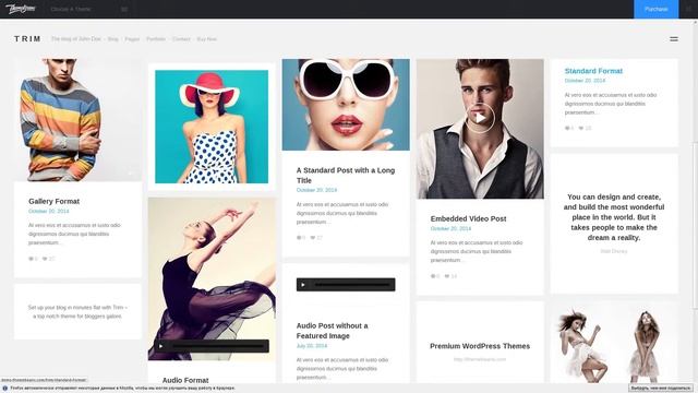 Trim - Masonry WordPress Blog, Shop and Portfolio смотреть онлайн
