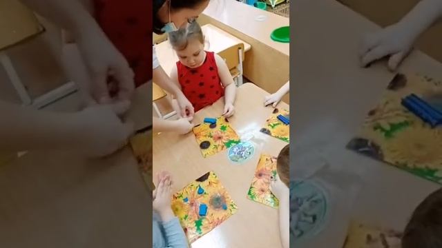 Первая младшая группа "Б". Лепка "Снеговик". Воспитатель Королева Анастасия Евгеньевна. смотреть онлайн