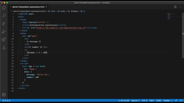 4 Vue Interpolation Expressions смотреть онлайн