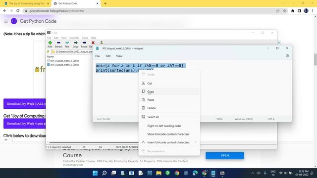 NPTEL The Joy of Computing using python week 3 all 3 programming assignment answer with link of cod смотреть онлайн