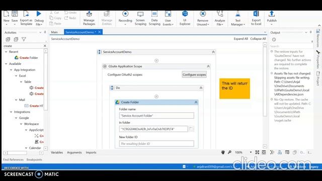 Gsuite Activity||Create Service Account Authentication on UiPath||ServiceAccount||Google Drive Acti смотреть онлайн
