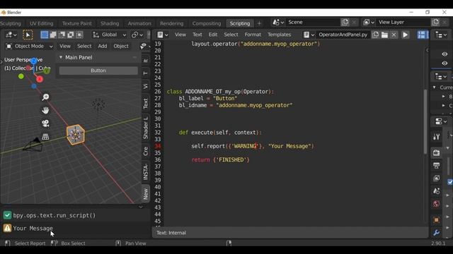 Blender Python Tutorial : How to Display Info Messages [learn python for beginners] смотреть онлайн
