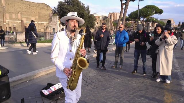 IMAGINE - John Lennon (STOP THE WAR) 🇷🇺❤🇺🇦 Street Sax Performance in Rome смотреть онлайн