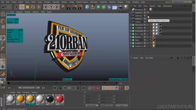 Анимация и рендер 3D логотипа в Cinema 4D (3D Logo Animation in Cinema 4D) смотреть онлайн