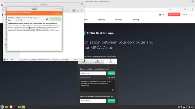 How to install MEGASync on Linux Mint 21 смотреть онлайн