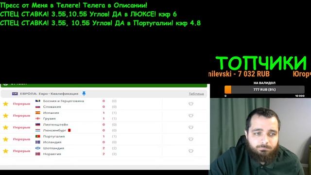 СТРИМ ПО СТАВКАМ! Португалия-Исландия! Шотландия-Норвегия! Босния и Герцеговина-Словакия!