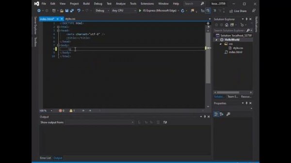 Visual Studio 2019 | Getting Started Web Design |  HTML & CSS