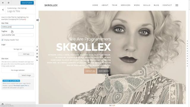 Skrollex WordPress Theme - Highlighting in Site Title смотреть онлайн