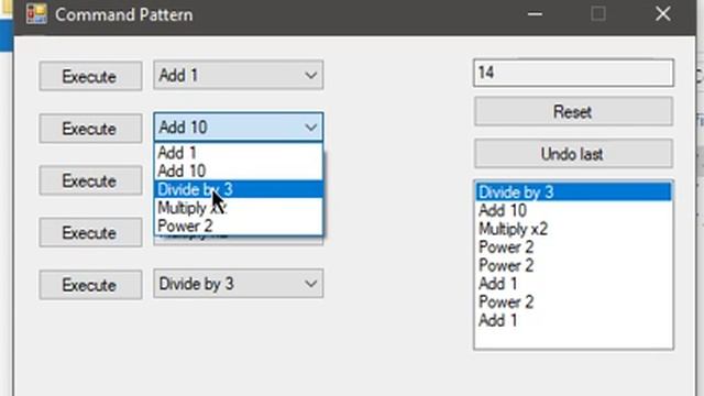 Command Pattern - GUI demo смотреть онлайн