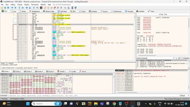 x64dbg : Cracking Serial Key смотреть онлайн